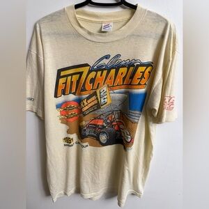 Vintage t-shirt Glenn FitzCharles Sprint car tour 1991 #26 made in USA Large